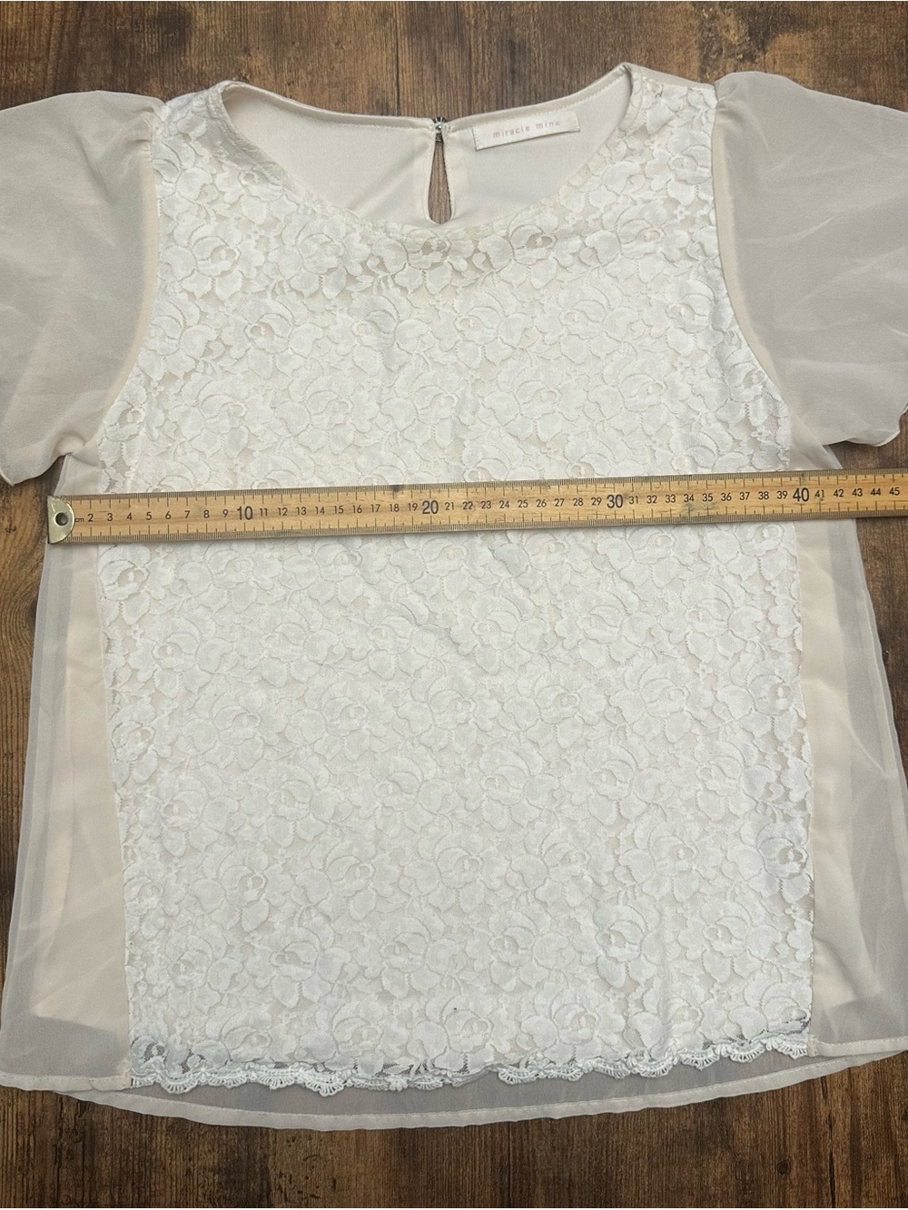 Miracle White Floral Lace Short Sleeve Blouse
